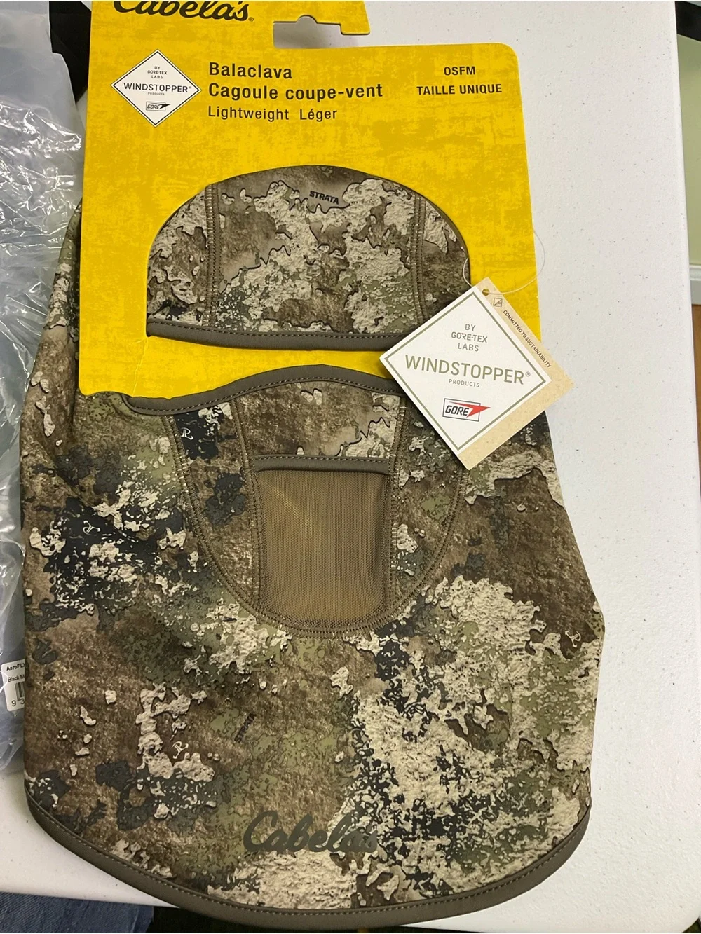 Cabela's Men's Windstopper Balaclava in Brown Green Camouflage